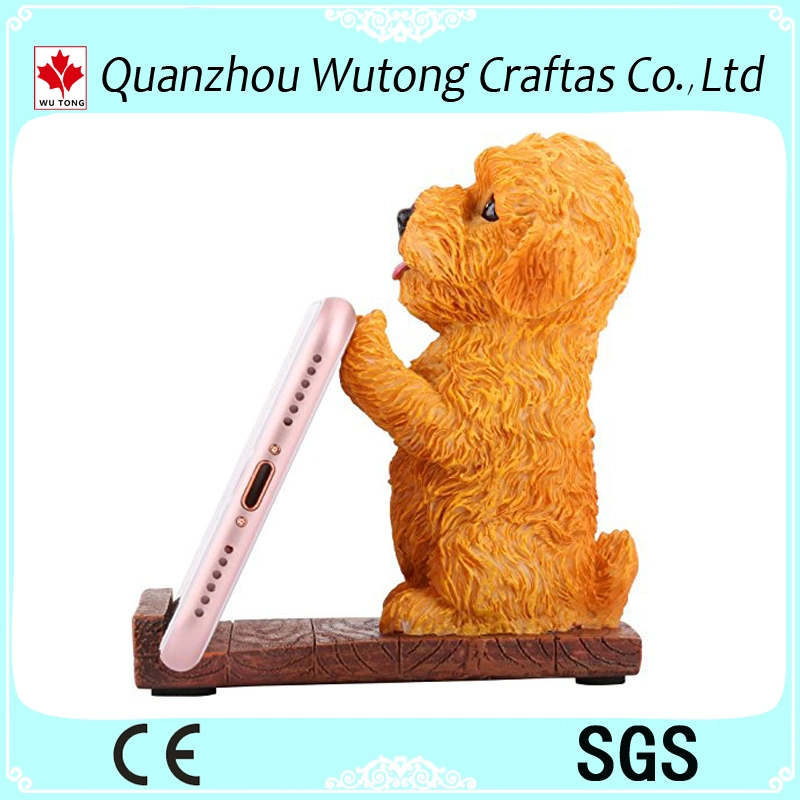 Top Quality Cute Dog Figure Design Resin Mobile Phone Holder Office Stationery